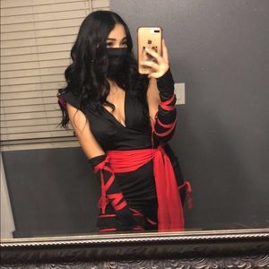 Ninja costume Halloween black and red